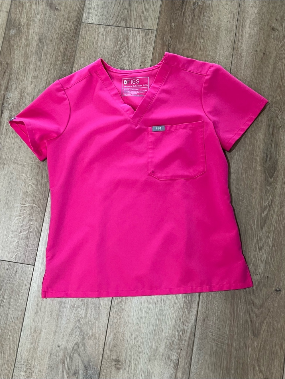 FIGS Women's Shocking Pink Catarina Scrub Top XXS
